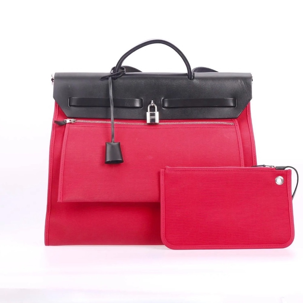 Hermes Herbag 39 in Rose Extreme Canvas with Pouchette - Picture 3 of 12